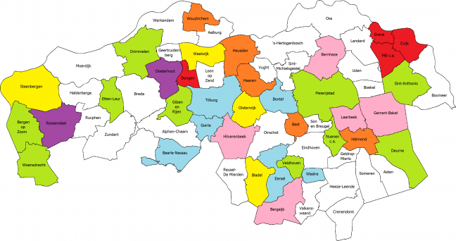 Kaart Brabant Nederland - kaart
